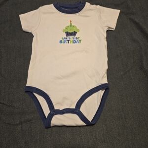 Carter's White and Blue Birthday Bodysuit